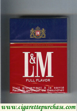 L&M Quality American Blend Full Flavor 25s cigarettes hard box